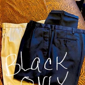 Dockers - (black only) dress slacks Size 44 waist 30 length. Cuffed. Poly/cotton